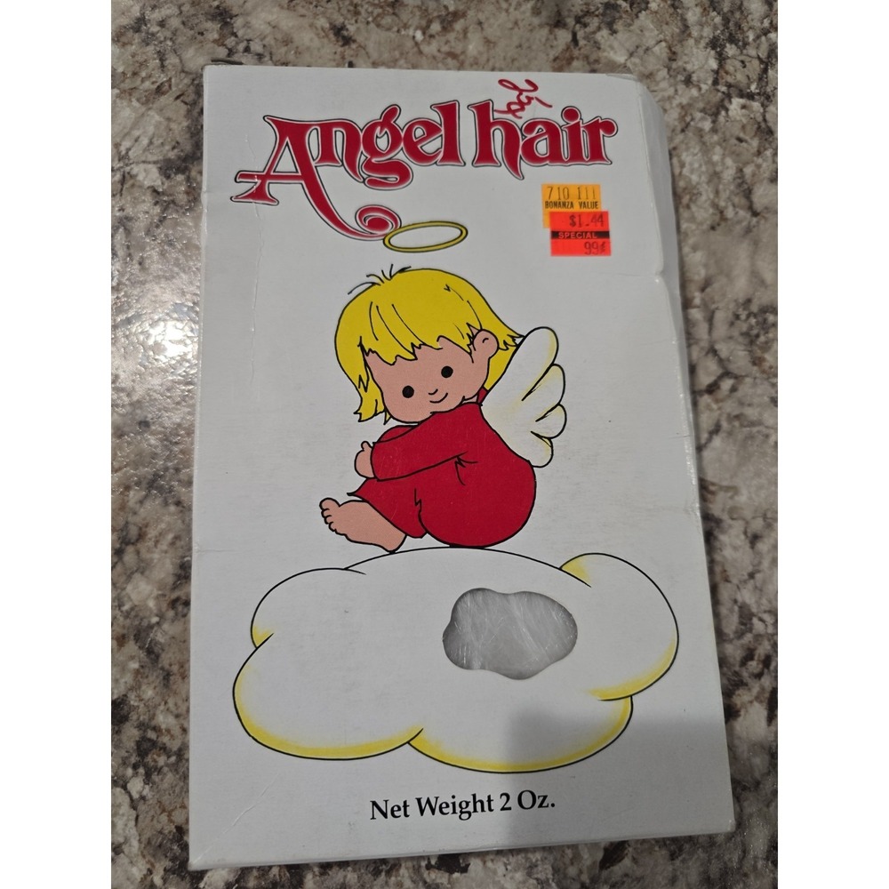 Vintage Angel Hair Spun Glass 2 Oz Box Union Wadding USA NOS Christmas